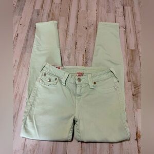 True Religion Serena Skinny Jeans Size 28 Mint